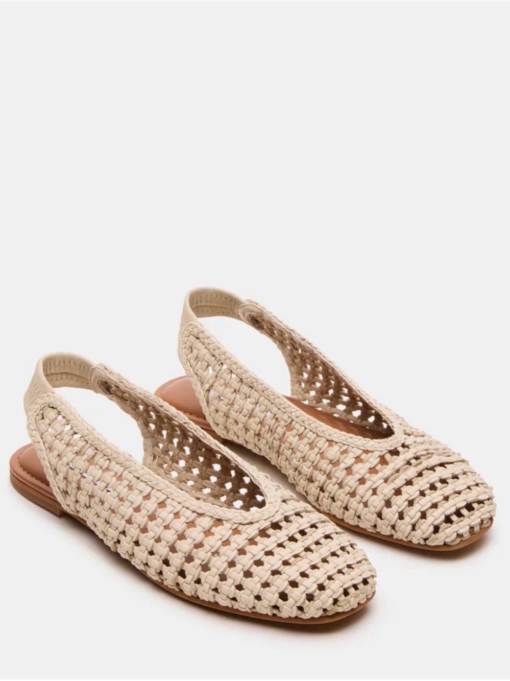 Steve Madden Rumi Woven Slingback Flats - Cream